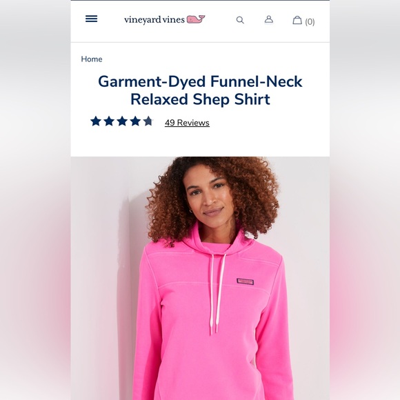 Vineyard Vines Garment Dyed Funnel Neck Shep Shirt BRight Pink
Size Small - Picture 3 of 5